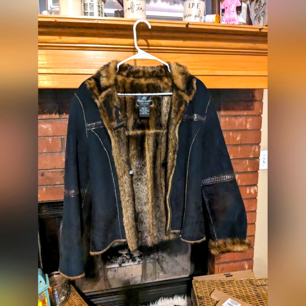 Dennis Basso studio NWOT suede and faux fur